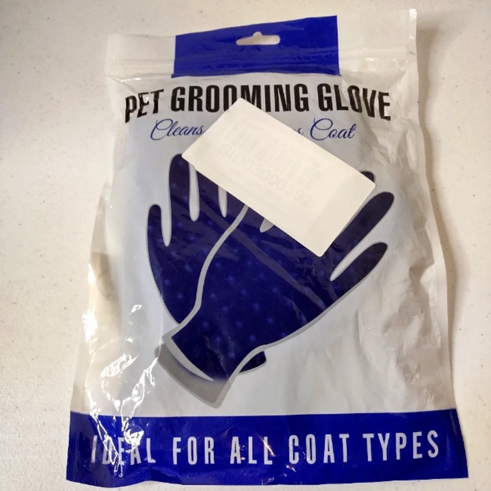 Pet Hair Remover Glove - Gentle Pet Grooming Glove Brush - Deshedding Blue (U,1)